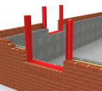 Vertical and horizontal REDSHIELD Cavity Barriers installed around a window opening