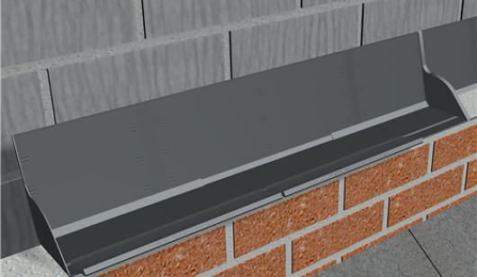 Manthorpe preformed horizontal tray installed within wall cavity