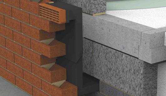 Installed, Black Dual Extended Telescopic Underfloor Vent with Terracotta Air Brick