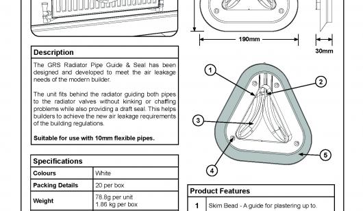 GRS Radiator Pipe Guide & Seal Datasheet