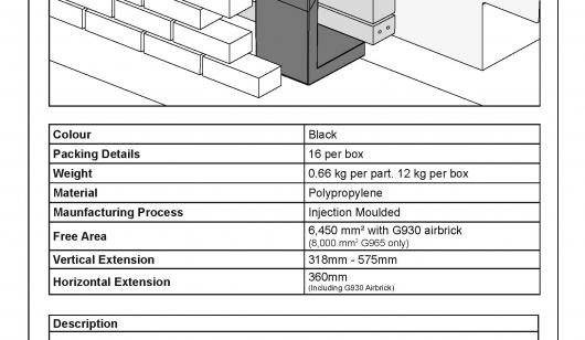 G965 Dual Extended Underfloor Vent Product Datasheet
