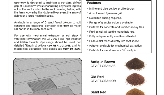 GTV-PT-GRAN Granulated Plain Tile Vent Datasheet