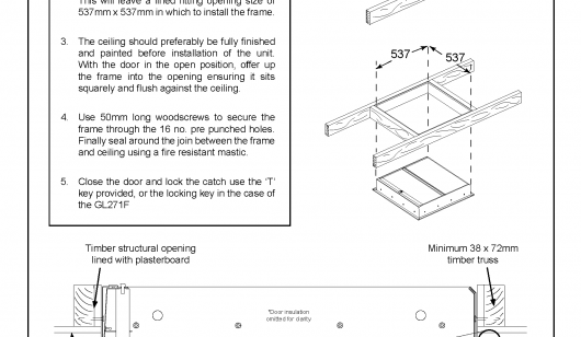 GL270F Fire Rated Loft Access Door Fitting Guide