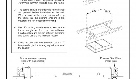 GL280F Fire Rated Loft Access Door Fitting Guide