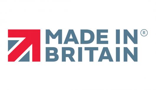Designed part image of union flag with bold red arrow pointing up and to the right with Made in Britain text to the right hand side