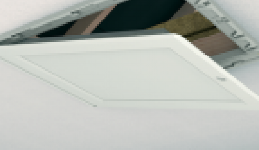 Partially open drop down loft access door