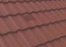 Antique Red, PVCu in-line castellated (with grooves on upper face) tile vent installed on roof